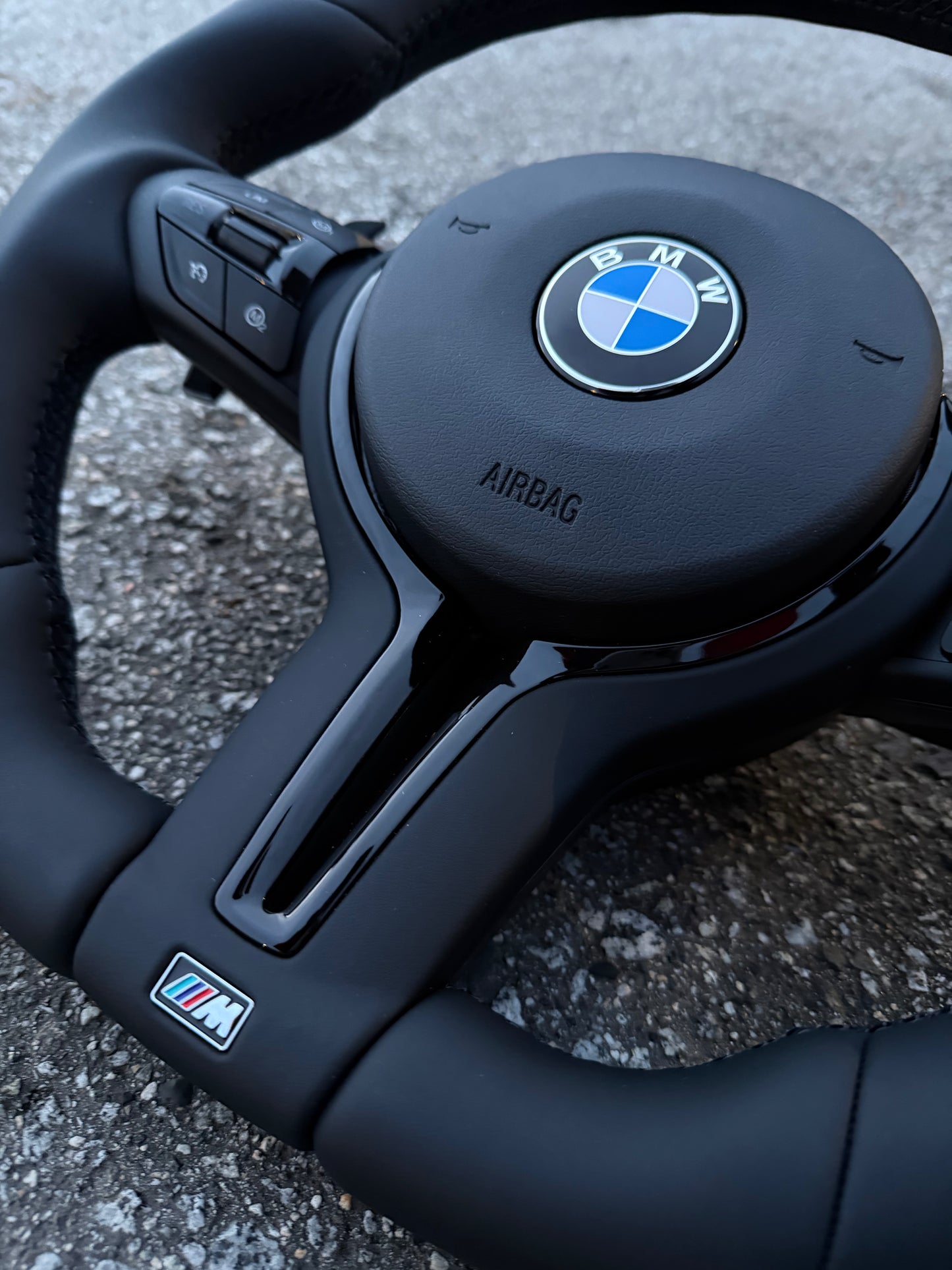 BMW Black Sports Leather Steering Wheel