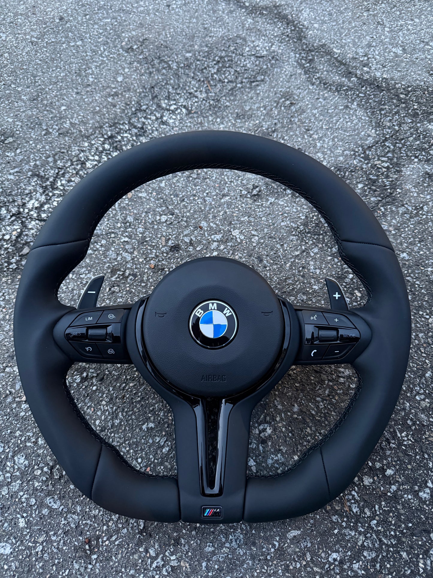 BMW Black Sports Leather Steering Wheel