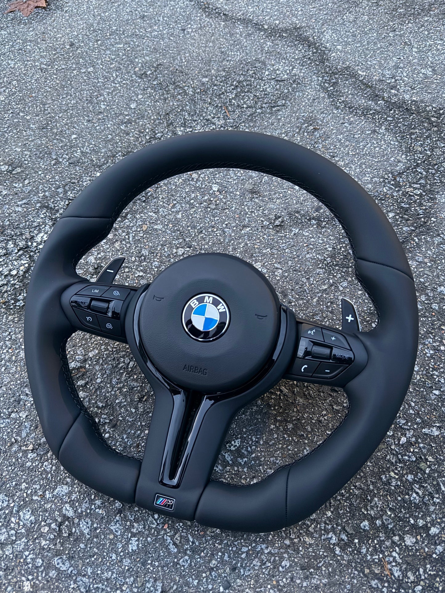 BMW Black Sports Leather Steering Wheel